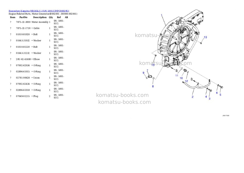 Komatsu hb365lc-3 s/n 5001-up Parts catalog cover Page 4 Komatsu hb365lc-3 s/n 5001-up Parts catalog cover Page 4