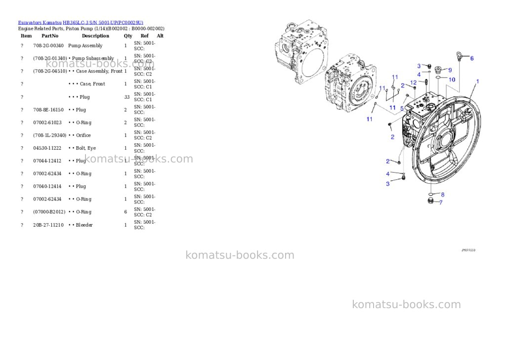 Komatsu hb365lc-3 s/n 5001-up Parts catalog cover Page 5 Komatsu hb365lc-3 s/n 5001-up Parts catalog cover Page 5