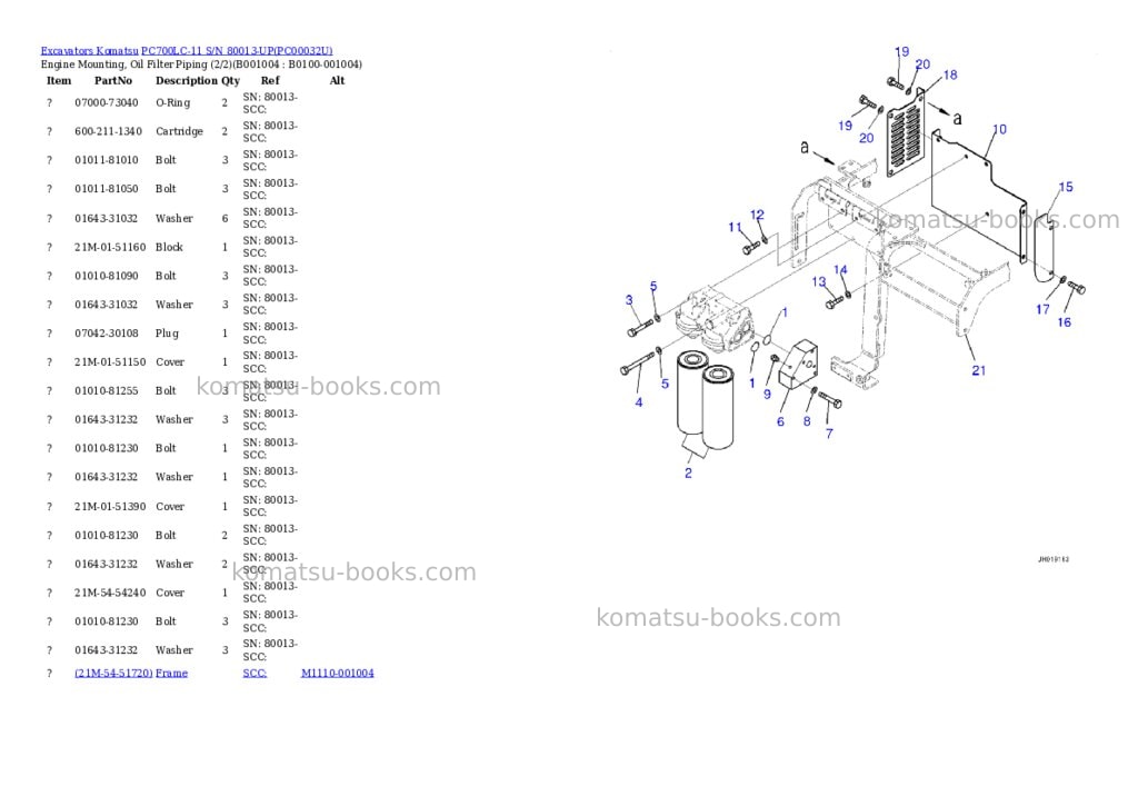 Komatsu pc700lc-11 s/n 80013-up Parts catalog cover Page 3 Komatsu pc700lc-11 s/n 80013-up Parts catalog cover Page 3