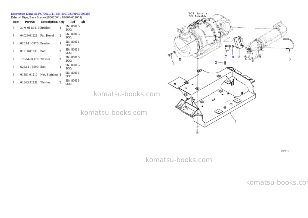 Komatsu pc700lc-11 s/n 80013-up Parts catalog cover Page 5 Komatsu pc700lc-11 s/n 80013-up Parts catalog cover Page 5