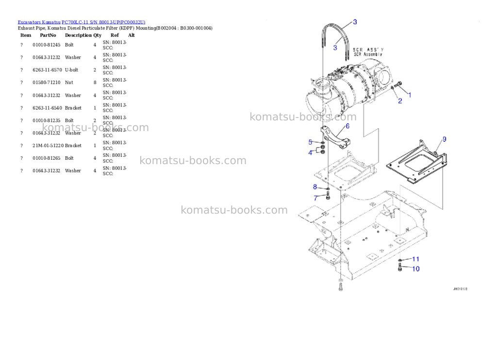 Komatsu pc700lc-11 s/n 80013-up Parts catalog cover Page 8 Komatsu pc700lc-11 s/n 80013-up Parts catalog cover Page 8