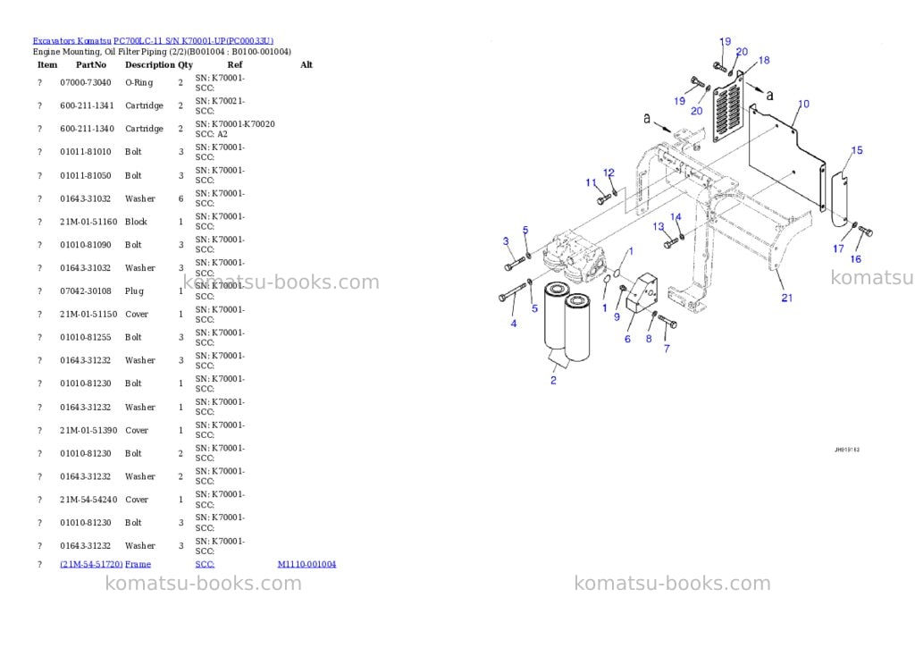 Komatsu pc700lc-11 s/n k70001-up Parts catalog cover Page 2 Komatsu pc700lc-11 s/n k70001-up Parts catalog cover Page 2