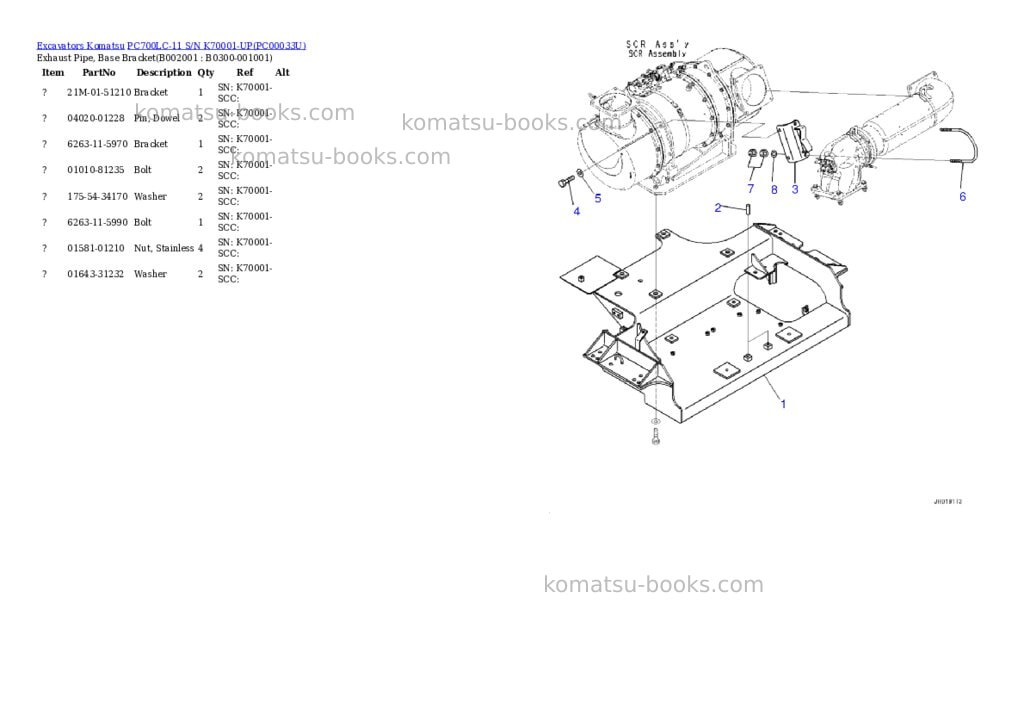 Komatsu pc700lc-11 s/n k70001-up Parts catalog cover Page 4 Komatsu pc700lc-11 s/n k70001-up Parts catalog cover Page 4