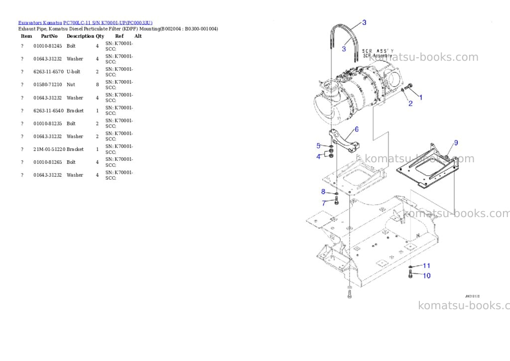 Komatsu pc700lc-11 s/n k70001-up Parts catalog cover Page 7 Komatsu pc700lc-11 s/n k70001-up Parts catalog cover Page 7