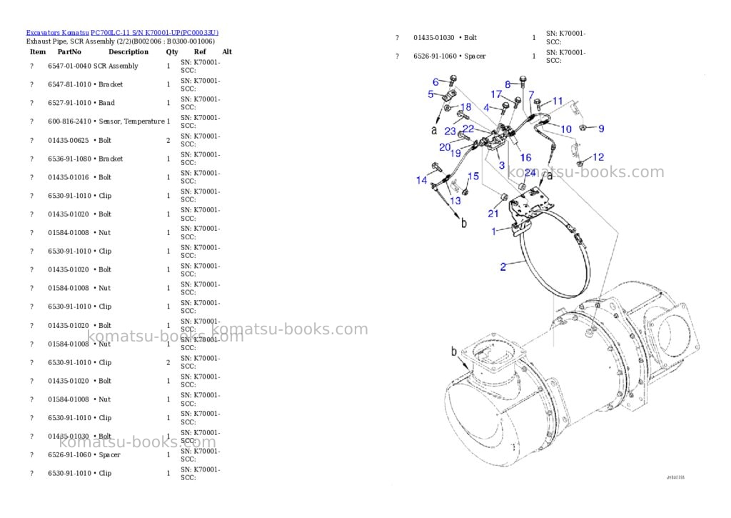 Komatsu pc700lc-11 s/n k70001-up Parts catalog cover Page 9 Komatsu pc700lc-11 s/n k70001-up Parts catalog cover Page 9
