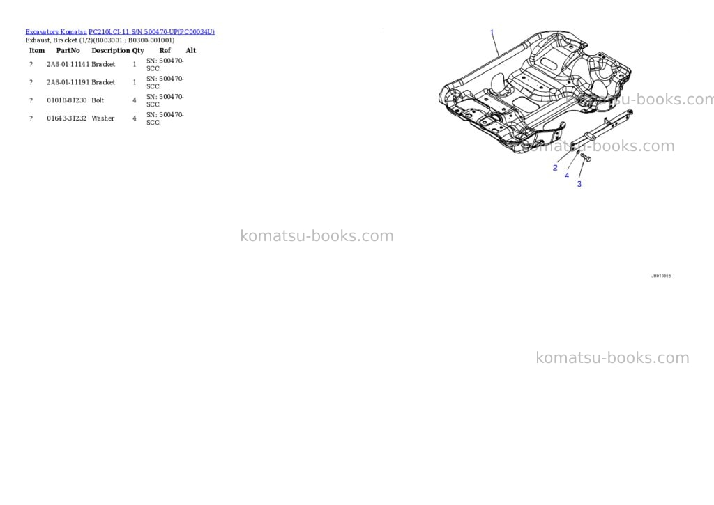 Komatsu pc210lci-11 s/n 500470-up Parts catalog cover Page 5 Komatsu pc210lci-11 s/n 500470-up Parts catalog cover Page 5