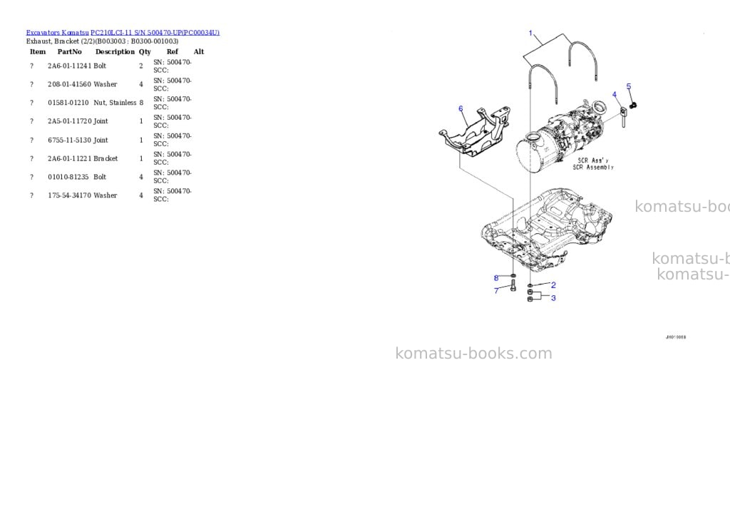 Komatsu pc210lci-11 s/n 500470-up Parts catalog cover Page 7 Komatsu pc210lci-11 s/n 500470-up Parts catalog cover Page 7