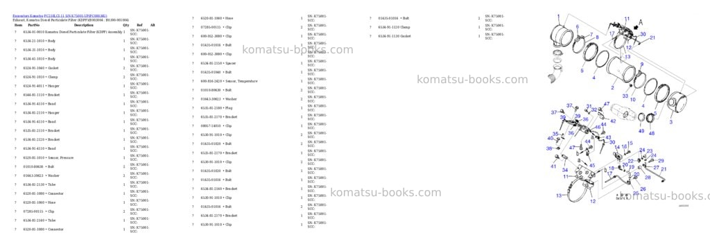 Komatsu pc210lci-11 s/n k75001-up Parts catalog cover Page 8