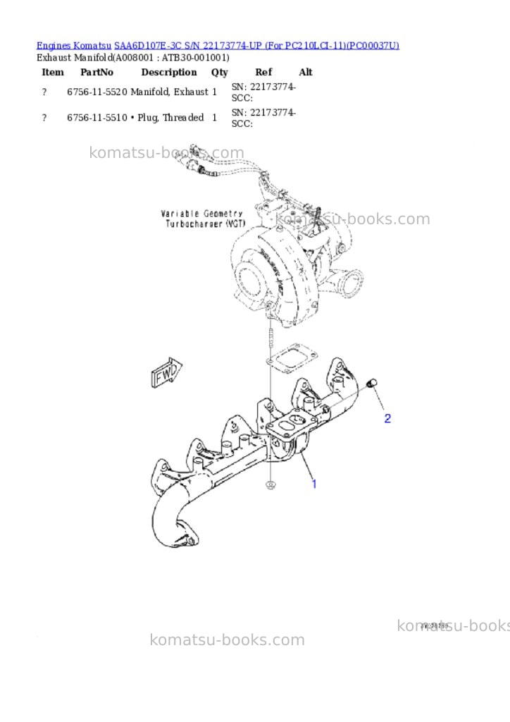 Komatsu saa6d107e-3c s/n 22173774-up for pc210lci-11 Parts catalog cover Page 7 Komatsu saa6d107e-3c s/n 22173774-up for pc210lci-11 Parts catalog cover Page 7