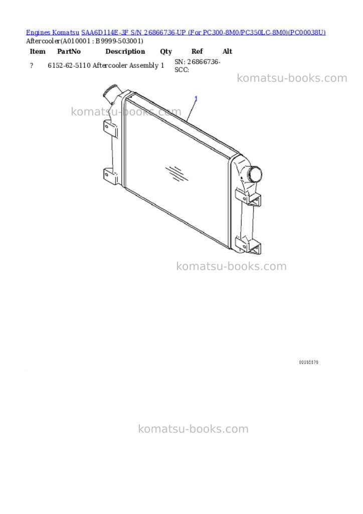 Komatsu saa6d114e-3f s/n 26866736-up for pc300-8m0/pc350lc-8m0 Parts catalog cover Page 9