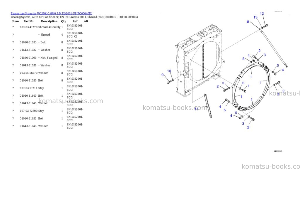 Komatsu pc350lc-8m0 s/n k52001-up Parts catalog cover Page 7 Komatsu pc350lc-8m0 s/n k52001-up Parts catalog cover Page 7