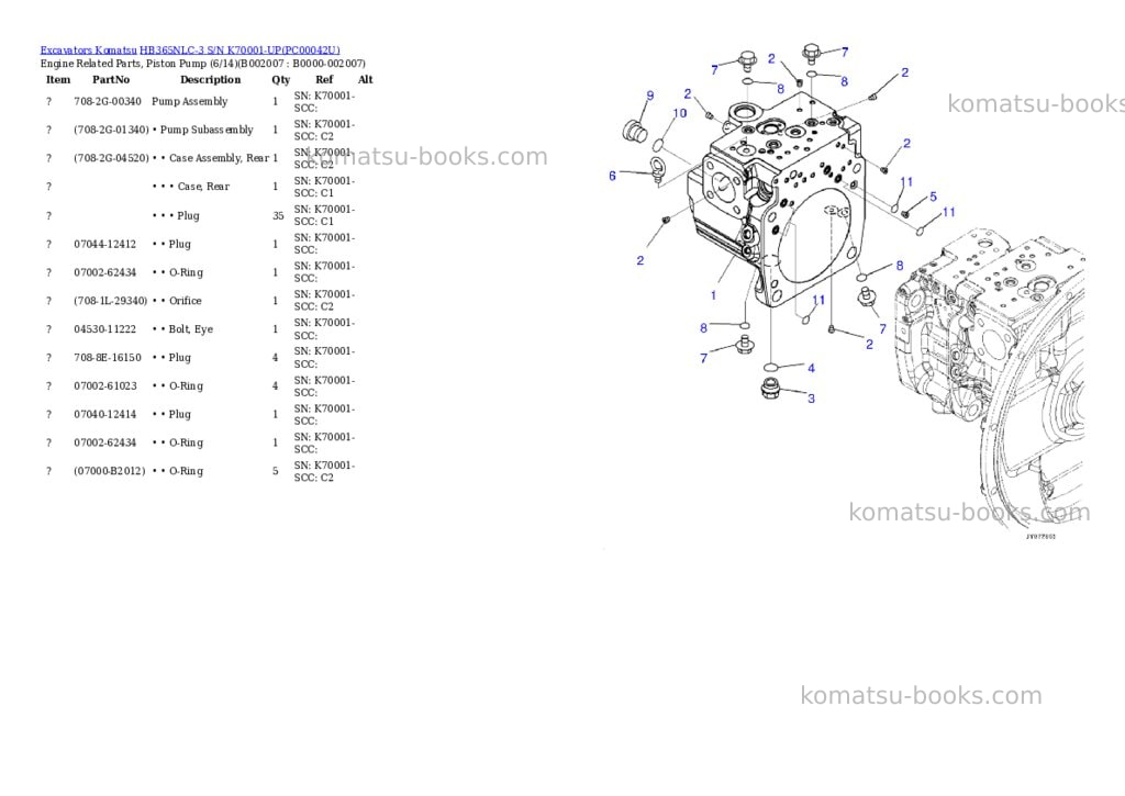 Komatsu hb365nlc-3 s/n k70001-up Parts catalog cover Page 10 Komatsu hb365nlc-3 s/n k70001-up Parts catalog cover Page 10
