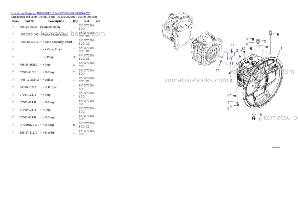 Komatsu hb365nlc-3 s/n k70001-up Parts catalog cover Page 5 Komatsu hb365nlc-3 s/n k70001-up Parts catalog cover Page 5