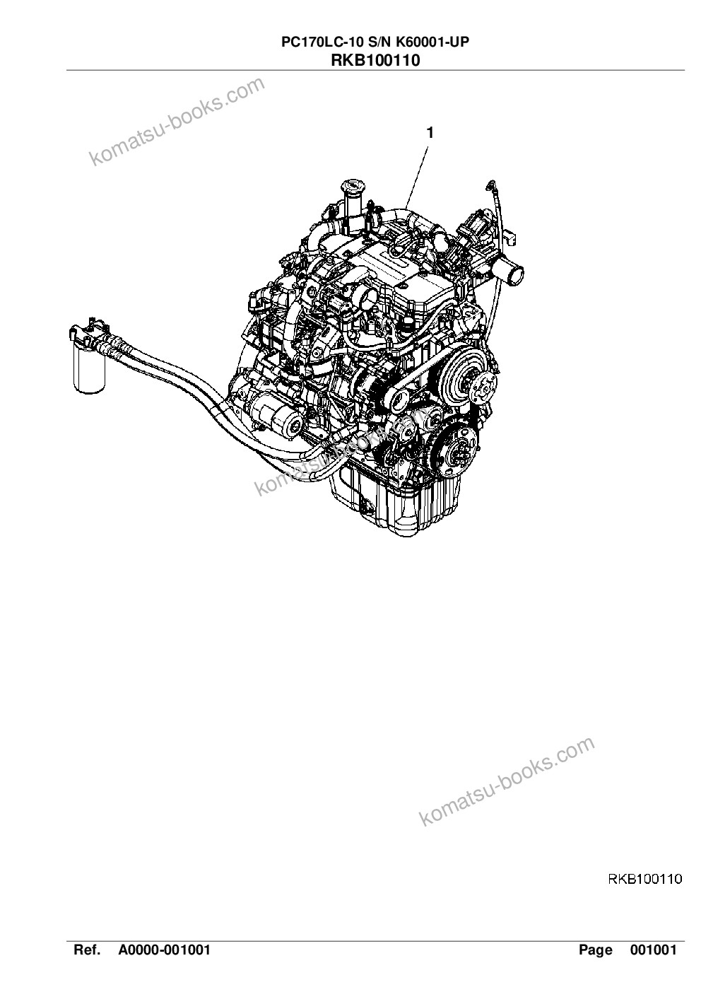 Komatsu pc170lc-10 s/n k60001-up Parts catalog cover Page 3 Komatsu pc170lc-10 s/n k60001-up Parts catalog cover Page 3