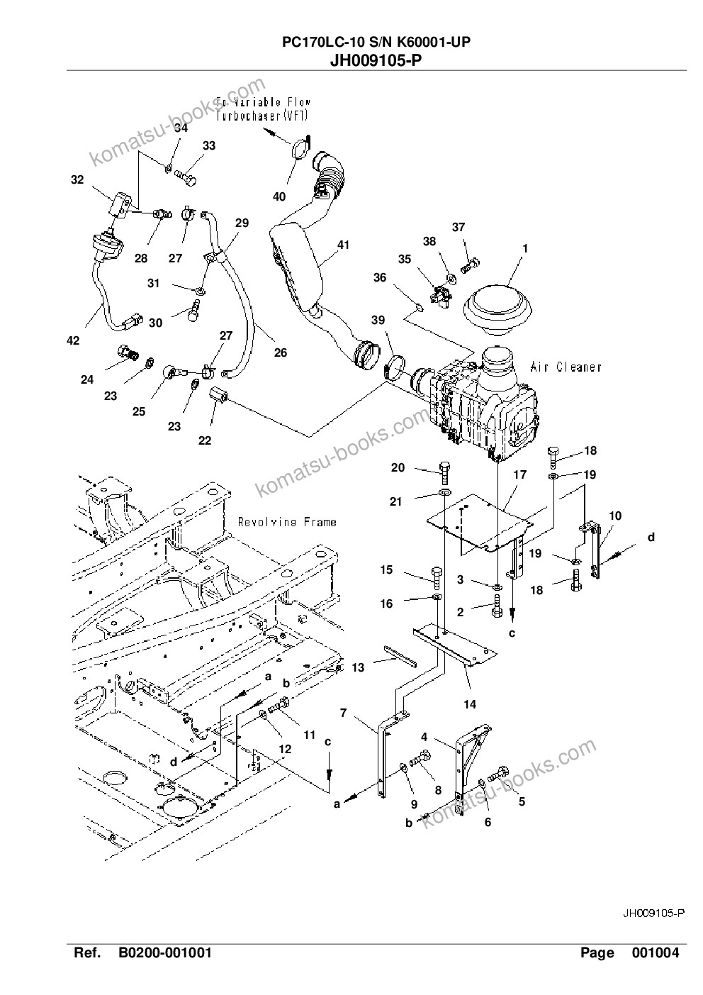 Komatsu pc170lc-10 s/n k60001-up Parts catalog cover Page 9 Komatsu pc170lc-10 s/n k60001-up Parts catalog cover Page 9