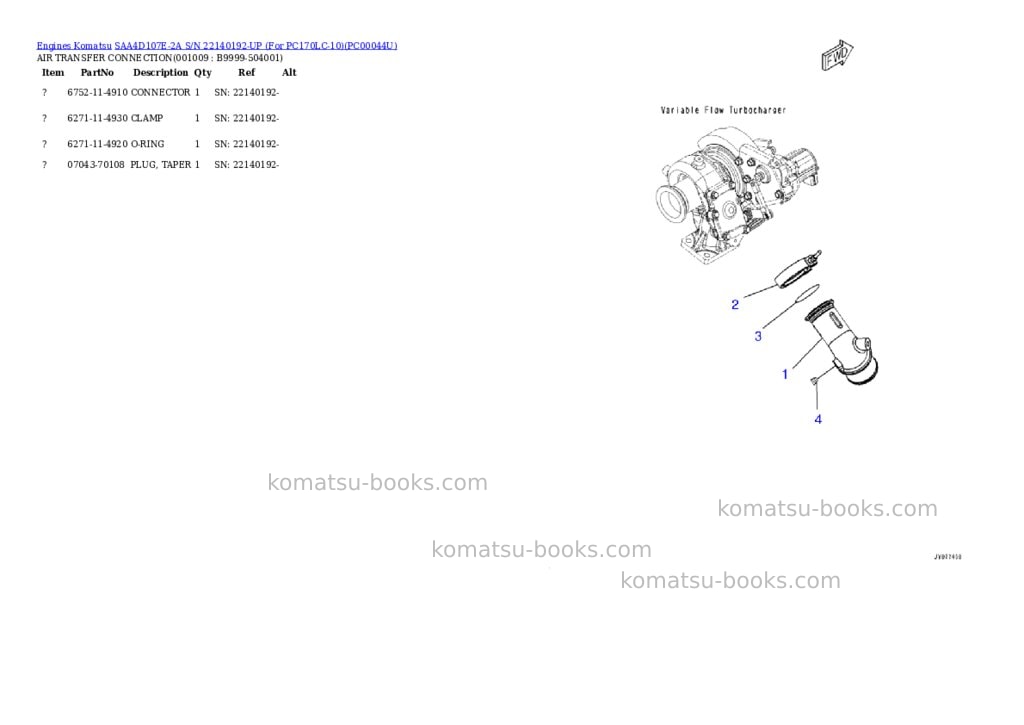 Komatsu saa4d107e-2a s/n 22140192-up for pc170lc-10 Parts catalog cover Page 8 Komatsu saa4d107e-2a s/n 22140192-up for pc170lc-10 Parts catalog cover Page 8