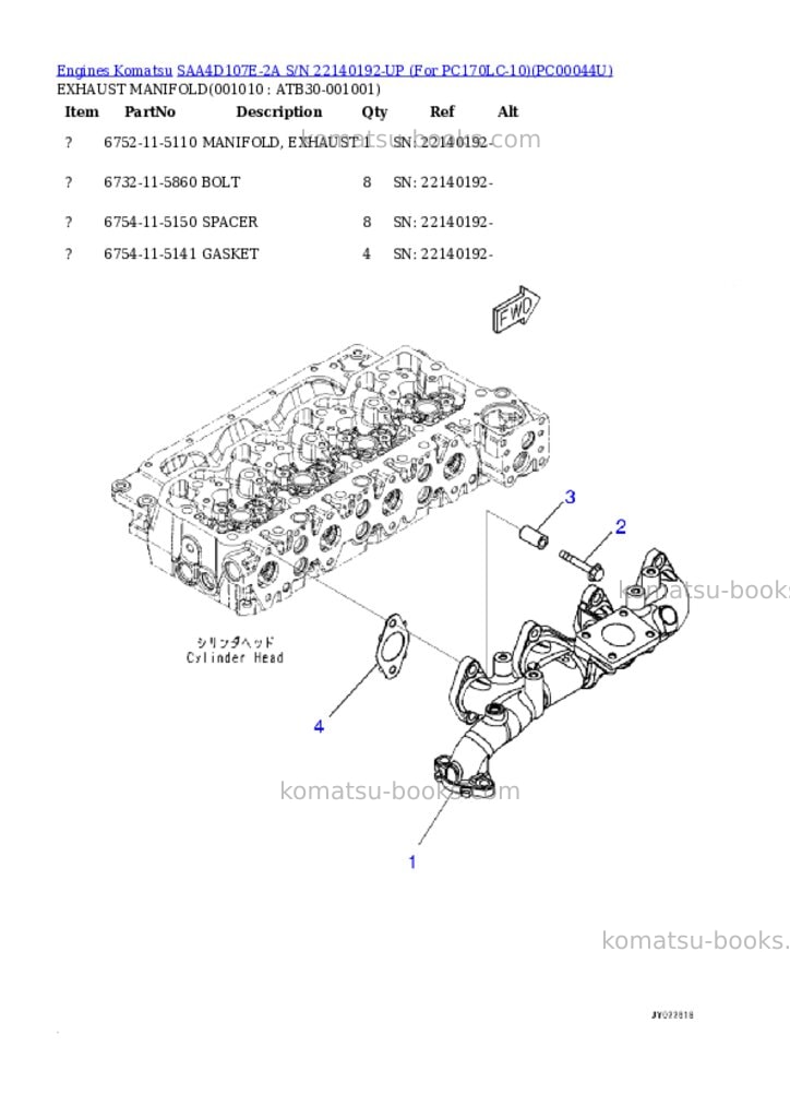Komatsu saa4d107e-2a s/n 22140192-up for pc170lc-10 Parts catalog cover Page 9 Komatsu saa4d107e-2a s/n 22140192-up for pc170lc-10 Parts catalog cover Page 9