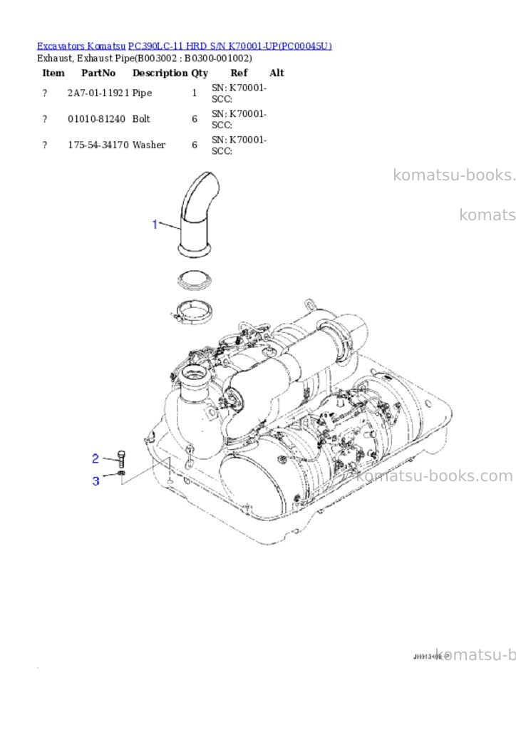 Komatsu pc390lc-11 hrd s/n k70001-up Parts catalog cover Page 5 Komatsu pc390lc-11 hrd s/n k70001-up Parts catalog cover Page 5