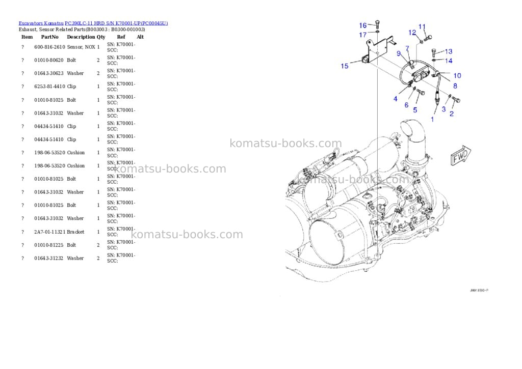 Komatsu pc390lc-11 hrd s/n k70001-up Parts catalog cover Page 6 Komatsu pc390lc-11 hrd s/n k70001-up Parts catalog cover Page 6