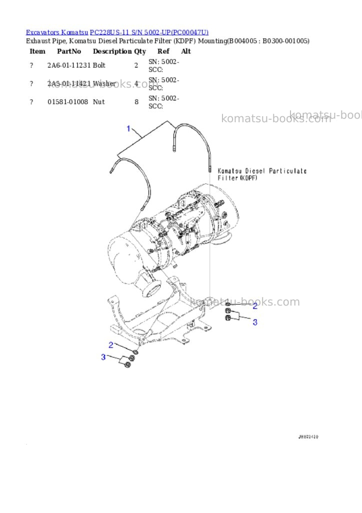 Komatsu pc228us-11 s/n 5002-up Parts catalog cover Page 10 Komatsu pc228us-11 s/n 5002-up Parts catalog cover Page 10
