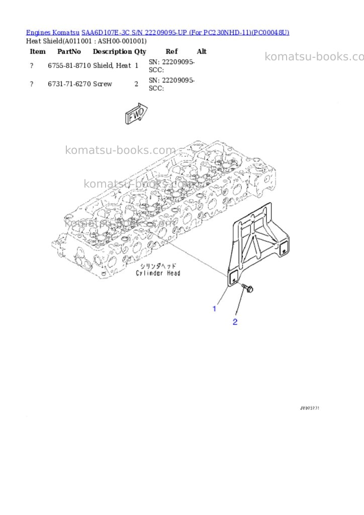 Komatsu saa6d107e-3c s/n 22209095-up for pc230nhd-11 Parts catalog cover Page 10 Komatsu saa6d107e-3c s/n 22209095-up for pc230nhd-11 Parts catalog cover Page 10