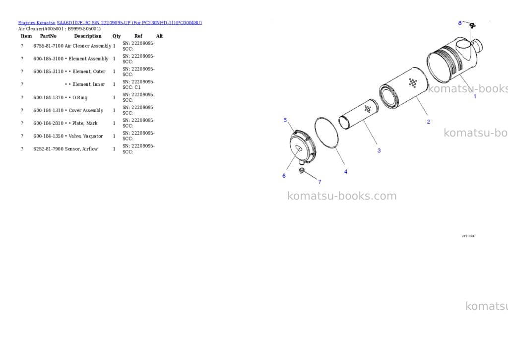 Komatsu saa6d107e-3c s/n 22209095-up for pc230nhd-11 Parts catalog cover Page 4 Komatsu saa6d107e-3c s/n 22209095-up for pc230nhd-11 Parts catalog cover Page 4