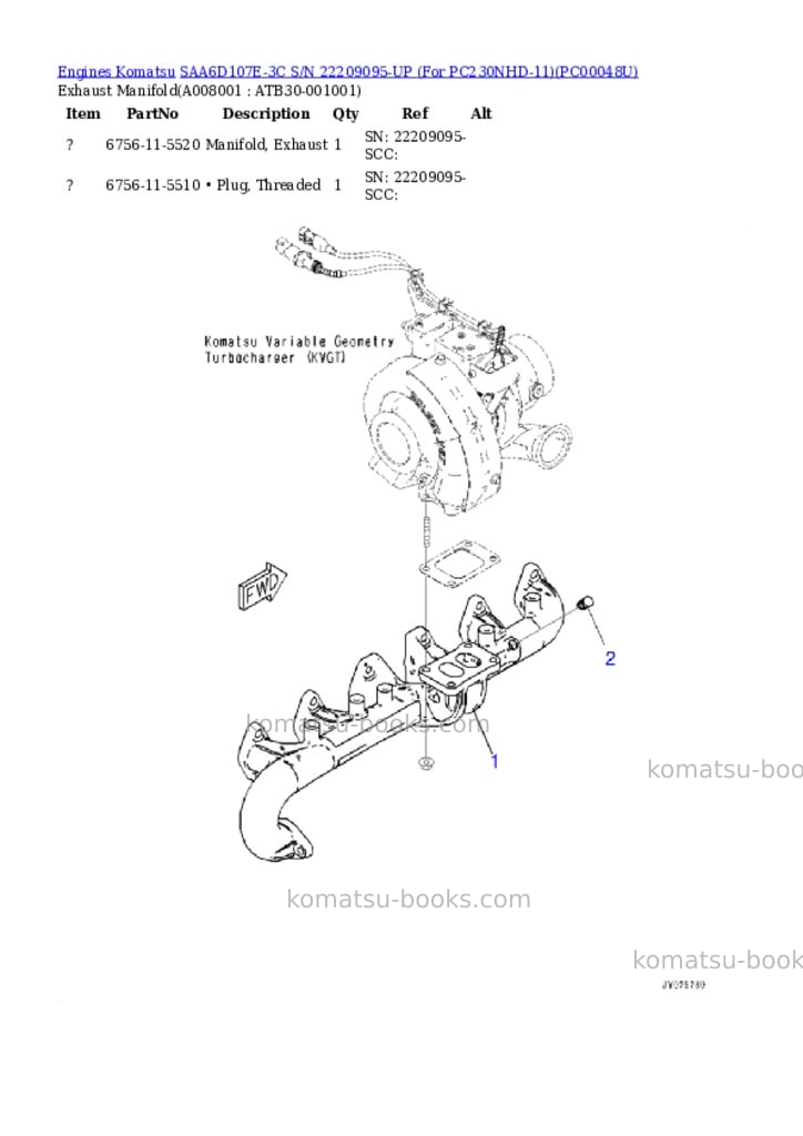 Komatsu saa6d107e-3c s/n 22209095-up for pc230nhd-11 Parts catalog cover Page 7 Komatsu saa6d107e-3c s/n 22209095-up for pc230nhd-11 Parts catalog cover Page 7