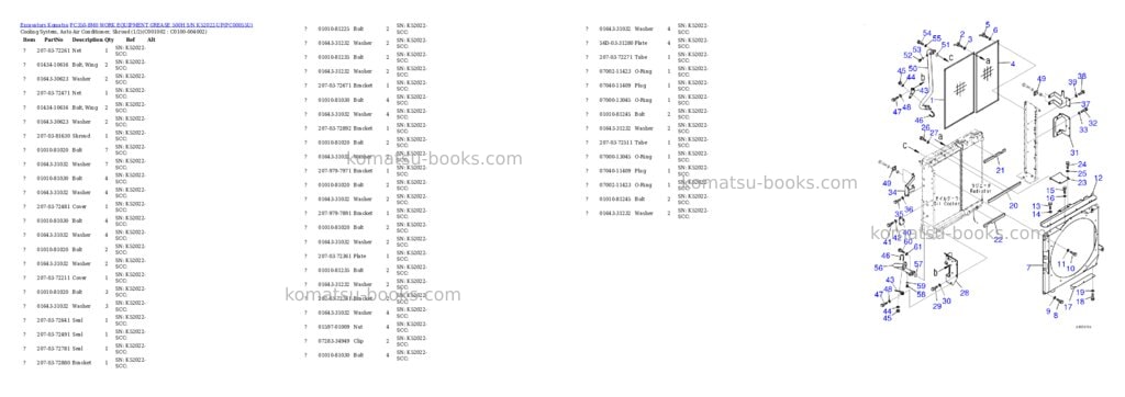 Komatsu pc350-8m0 work equipment grease 500h s/n k52022-up Parts catalog cover Page 4