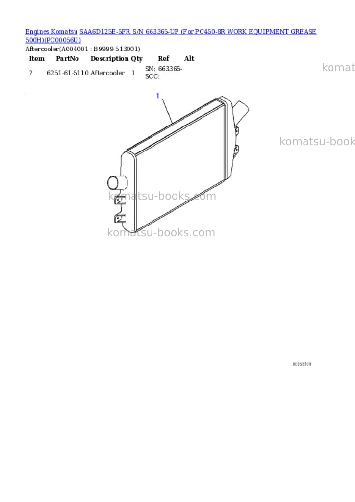 Komatsu saa6d125e-5fr s/n 663365-up for pc450-8r work equipment grease 500h Parts catalog cover Page 3