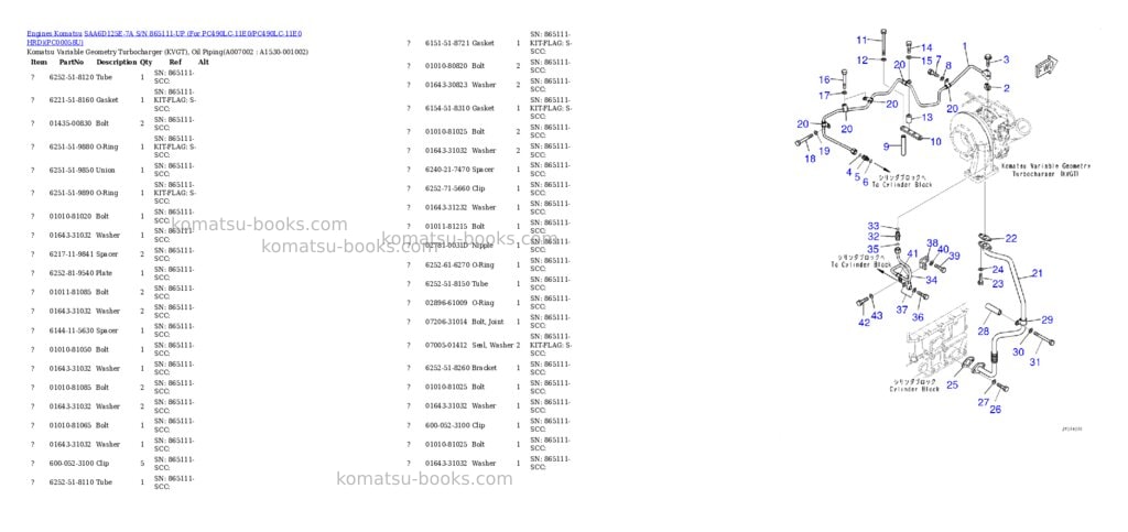 Komatsu saa6d125e-7a s/n 865111-up for pc490lc-11e0/pc490lc-11e0 hrd Parts catalog cover Page 7
