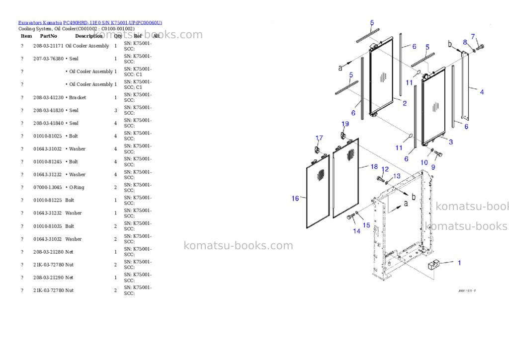 Komatsu pc490hrd-11e0 s/n k75001-up Parts catalog cover Page 10 Komatsu pc490hrd-11e0 s/n k75001-up Parts catalog cover Page 10