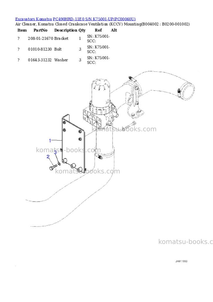 Komatsu pc490hrd-11e0 s/n k75001-up Parts catalog cover Page 4 Komatsu pc490hrd-11e0 s/n k75001-up Parts catalog cover Page 4