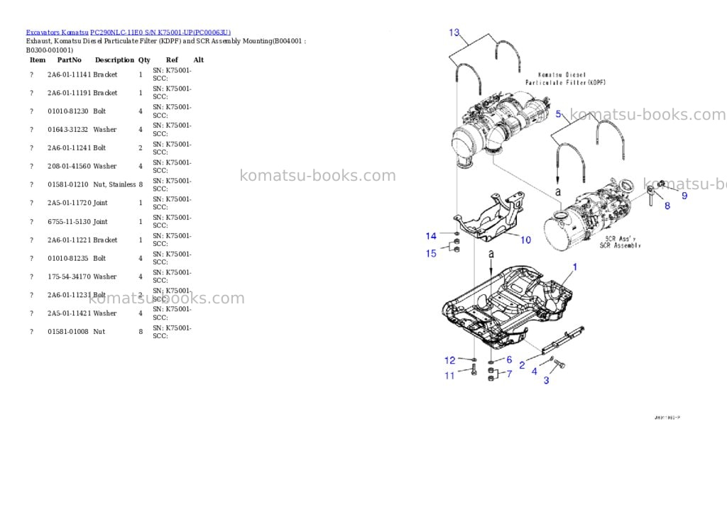 Komatsu pc290nlc-11e0 s/n k75001-up Parts catalog cover Page 6 Komatsu pc290nlc-11e0 s/n k75001-up Parts catalog cover Page 6