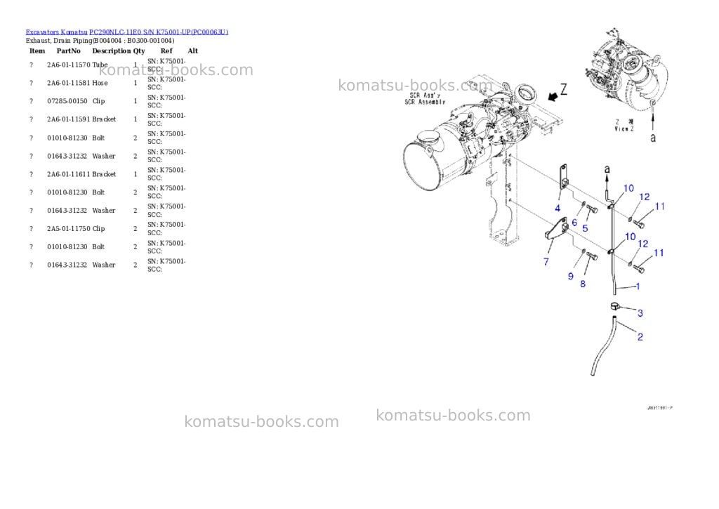 Komatsu pc290nlc-11e0 s/n k75001-up Parts catalog cover Page 9 Komatsu pc290nlc-11e0 s/n k75001-up Parts catalog cover Page 9