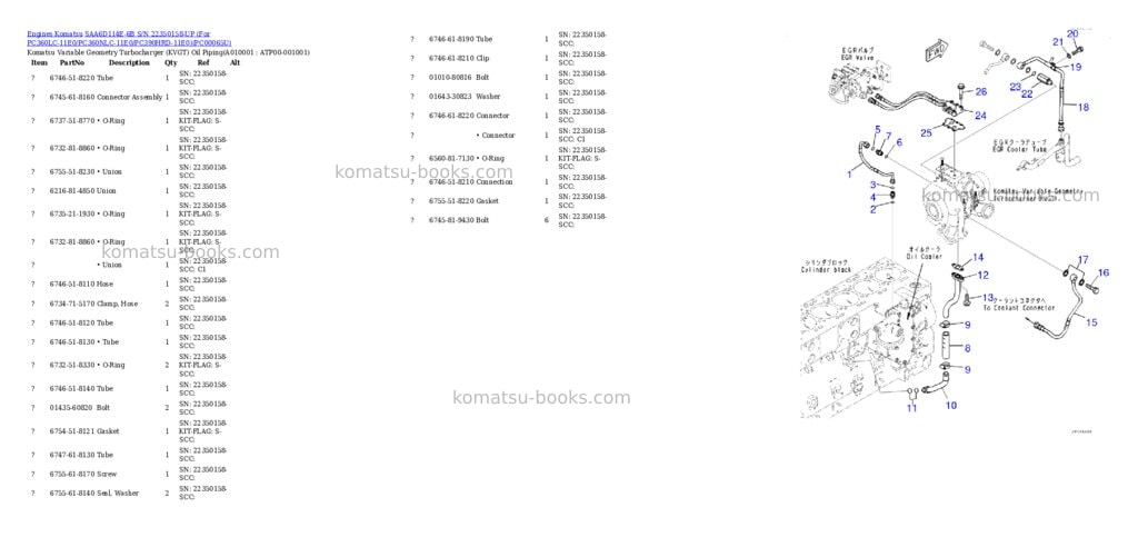 Komatsu saa6d114e-6b s/n 22350158-up for pc360lc-11e0/pc360nlc-11e0/pc390hrd-11e0 Parts catalog cover Page 9