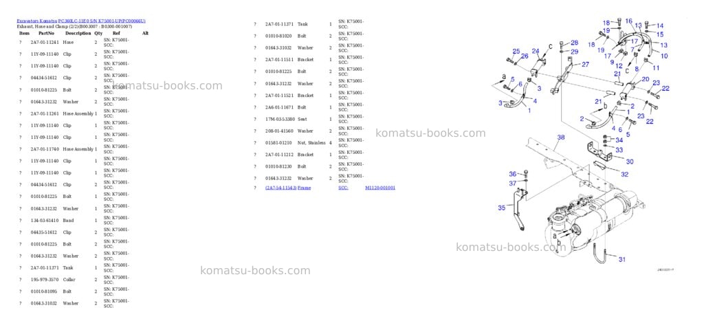 Komatsu pc360lc-11e0 s/n k75001-up Parts catalog cover Page 10 Komatsu pc360lc-11e0 s/n k75001-up Parts catalog cover Page 10