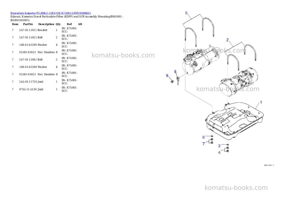 Komatsu pc360lc-11e0 s/n k75001-up Parts catalog cover Page 4 Komatsu pc360lc-11e0 s/n k75001-up Parts catalog cover Page 4