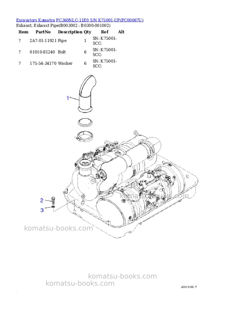 Komatsu pc360nlc-11e0 s/n k75001-up Parts catalog cover Page 5 Komatsu pc360nlc-11e0 s/n k75001-up Parts catalog cover Page 5