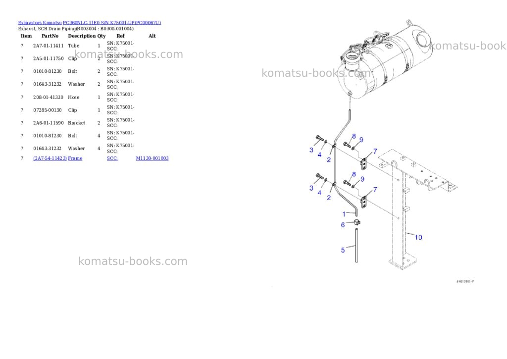 Komatsu pc360nlc-11e0 s/n k75001-up Parts catalog cover Page 7 Komatsu pc360nlc-11e0 s/n k75001-up Parts catalog cover Page 7