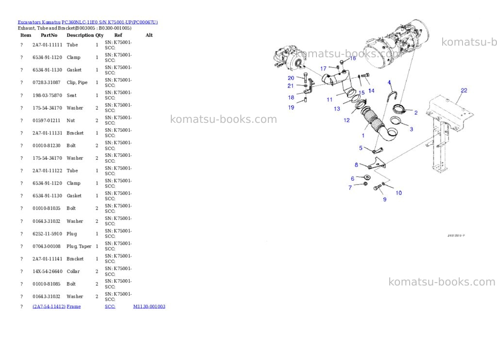 Komatsu pc360nlc-11e0 s/n k75001-up Parts catalog cover Page 8 Komatsu pc360nlc-11e0 s/n k75001-up Parts catalog cover Page 8