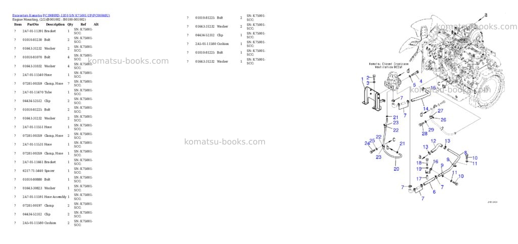 Komatsu pc390hrd-11e0 s/n k75001-up Parts catalog cover