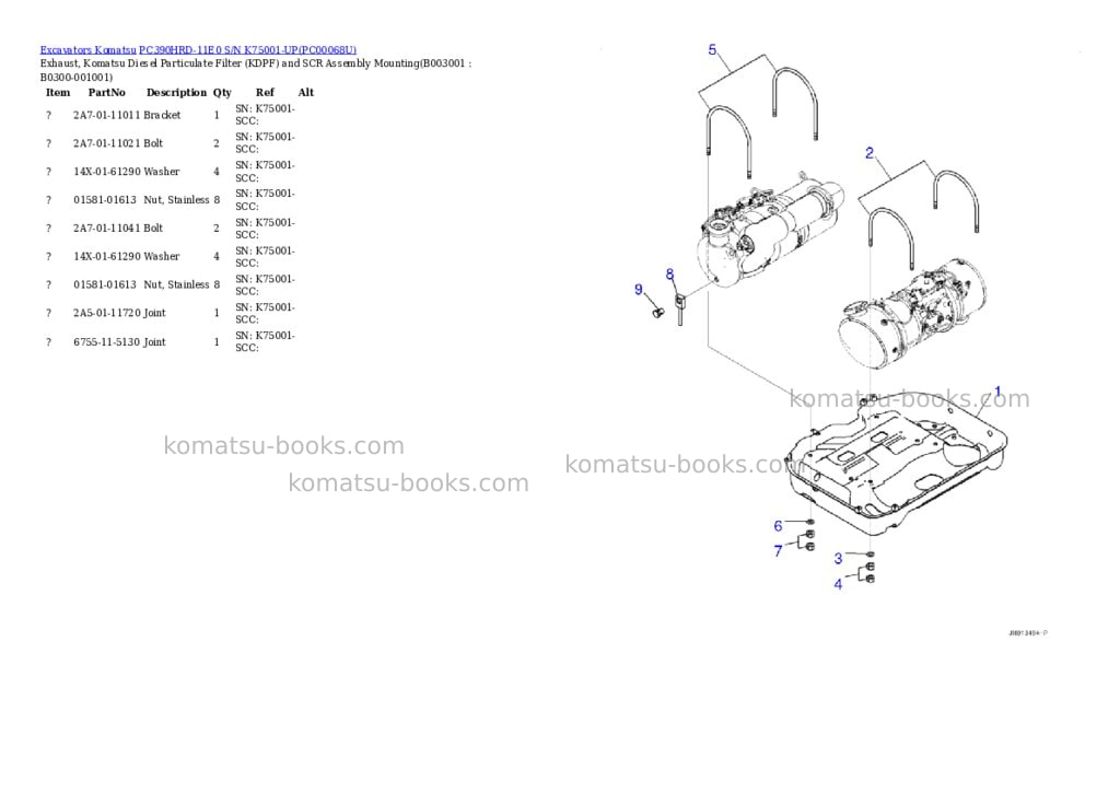 Komatsu pc390hrd-11e0 s/n k75001-up Parts catalog cover Page 4