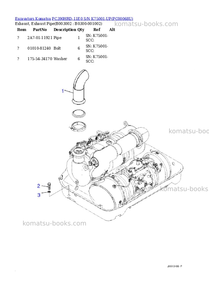 Komatsu pc390hrd-11e0 s/n k75001-up Parts catalog cover Page 5