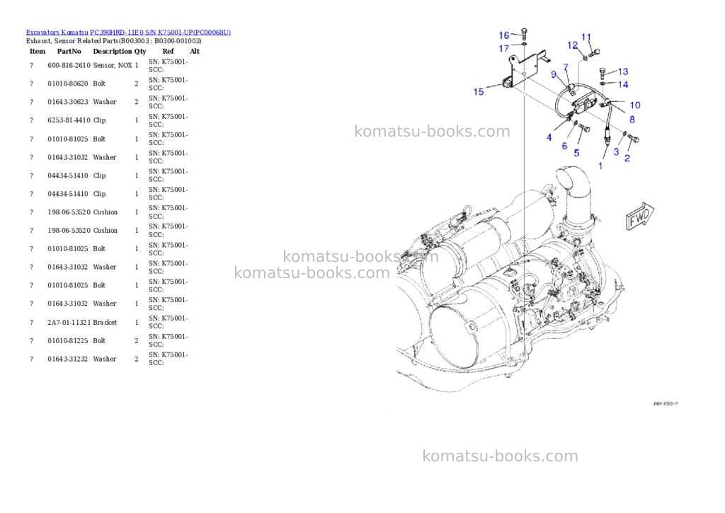 Komatsu pc390hrd-11e0 s/n k75001-up Parts catalog cover Page 6