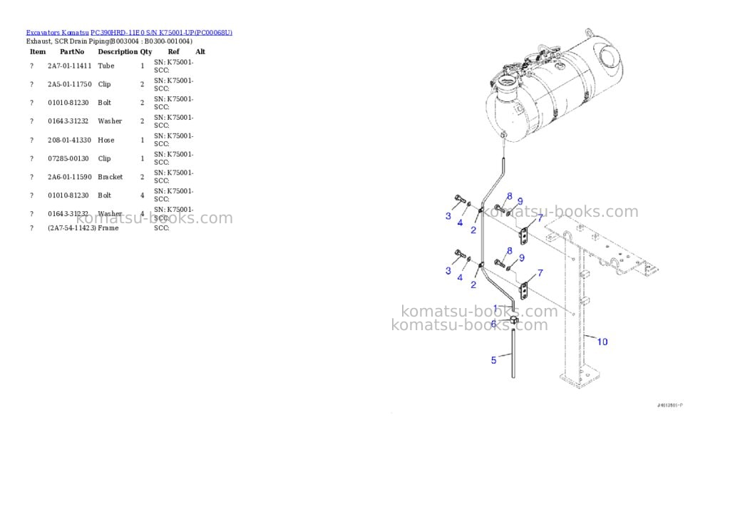 Komatsu pc390hrd-11e0 s/n k75001-up Parts catalog cover Page 7