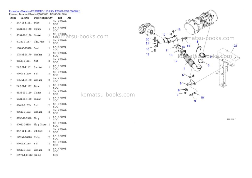 Komatsu pc390hrd-11e0 s/n k75001-up Parts catalog cover Page 8