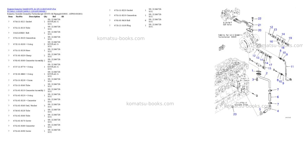 Komatsu saa6d107e-3a s/n 22344728-up for pc240lc-11e0/pc240nlc-11e0 Parts catalog cover Page 9