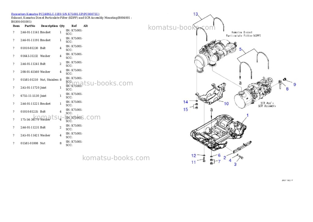 Komatsu pc240nlc-11e0 s/n k75001-up Parts catalog cover Page 6 Komatsu pc240nlc-11e0 s/n k75001-up Parts catalog cover Page 6
