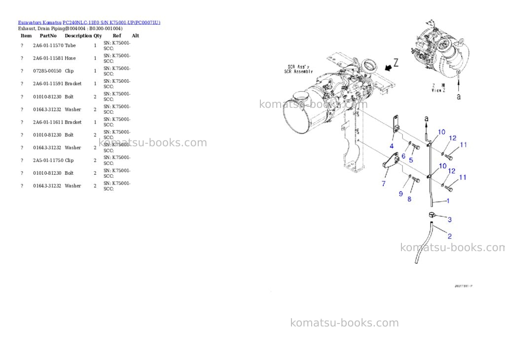 Komatsu pc240nlc-11e0 s/n k75001-up Parts catalog cover Page 9 Komatsu pc240nlc-11e0 s/n k75001-up Parts catalog cover Page 9
