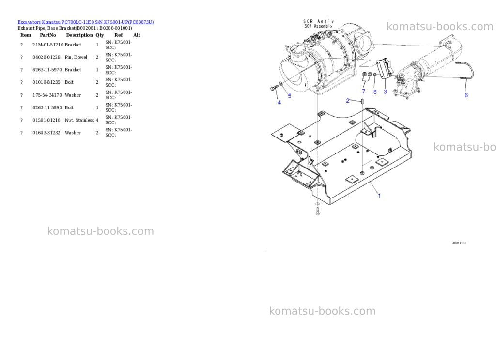 Komatsu pc700lc-11e0 s/n k75001-up Parts catalog cover Page 5 Komatsu pc700lc-11e0 s/n k75001-up Parts catalog cover Page 5